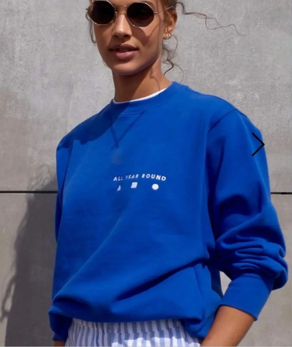 AYR All Year Round Royal Blue Sweatshirt Embroidered Small